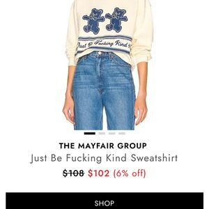 The Mayfair Group "Just Be Kind" Cream Sweatshirt